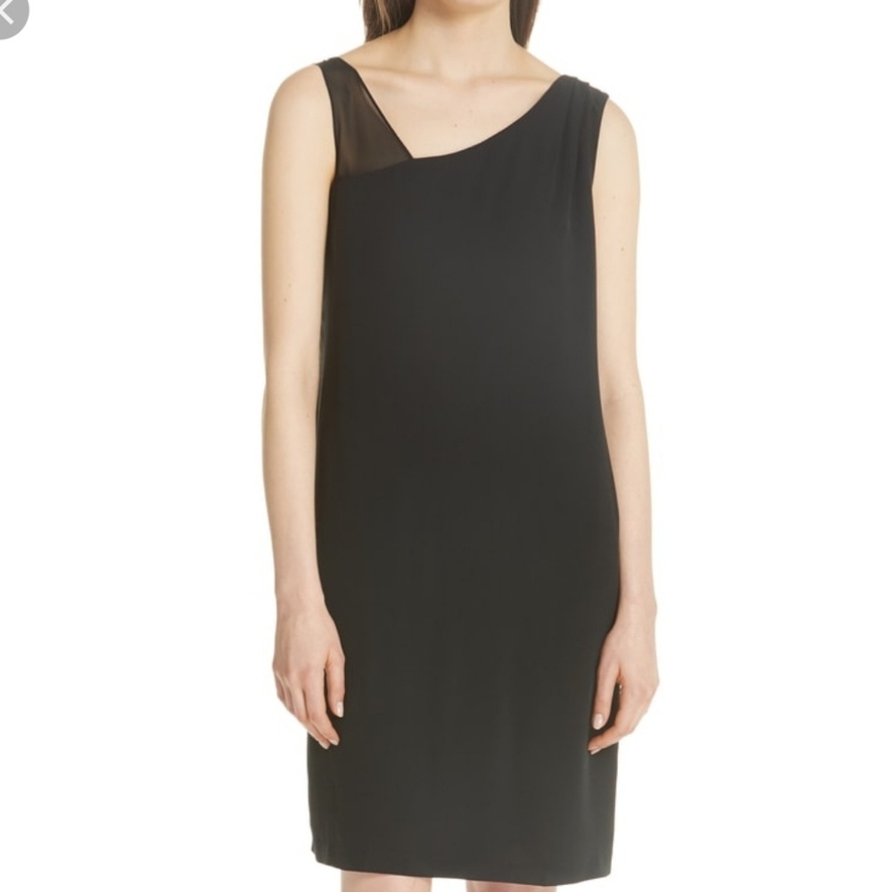 Eileen Fisher Sheer Strap Silk Shift Dress NEW